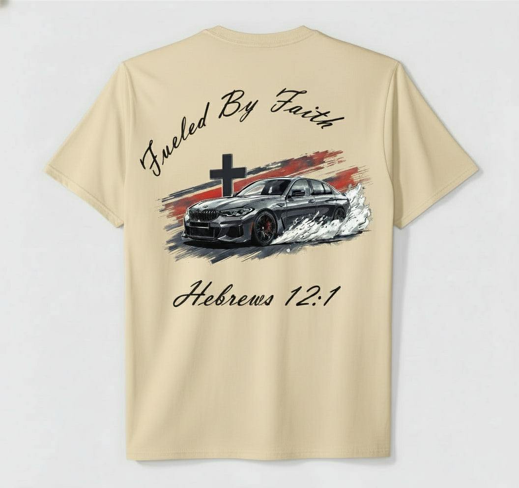 Fueled By Faith - Hebrews 12:1 -  Men's T-shirt