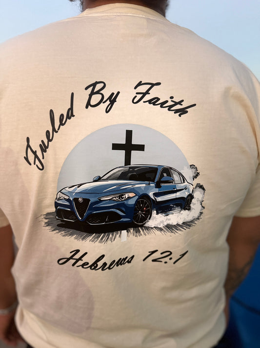 Fueled By Faith - Hebrews 12:1 -  Men's T-shirt